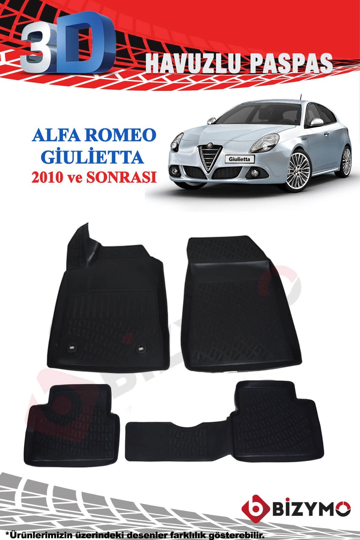 Alfa Romeo Giulietta 2010 ve Sonrası 3D Paspas Takımı Bizymo