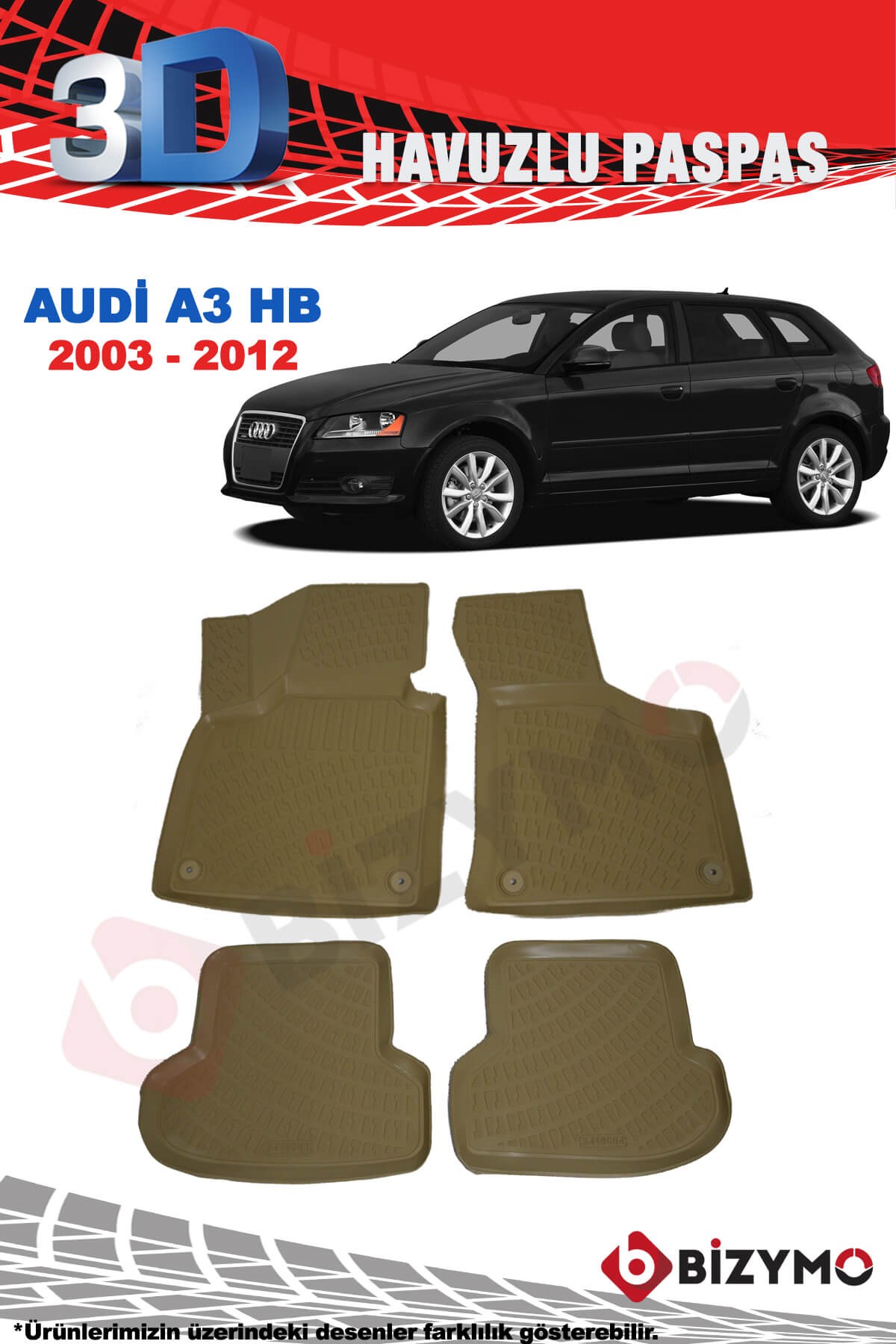 Audi A3 Hb 2003-2012 3D Bej Paspas Takımı Bizymo