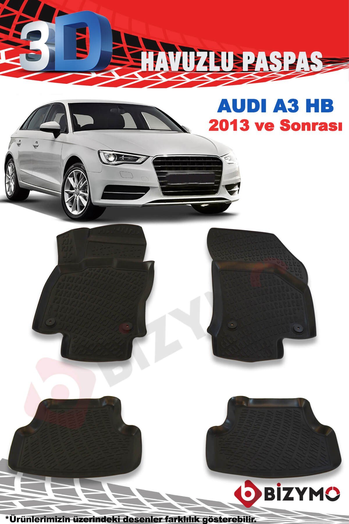 Audi A3 Sedan 2013 Ve Sonrası 3D Paspas Takımı Bizymo