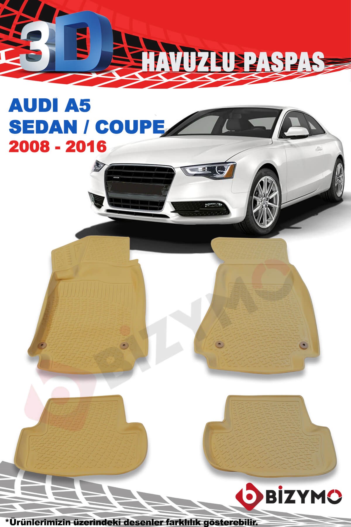 Audi A5 2008-2016 3D Bej Paspas Takımı Bizymo