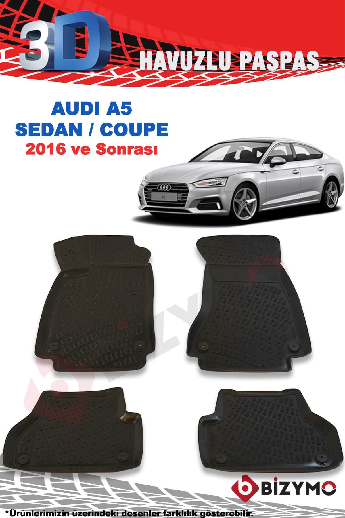 Audi A5 2016 Ve Sonrası 3D Paspas Takımı Bizymo
