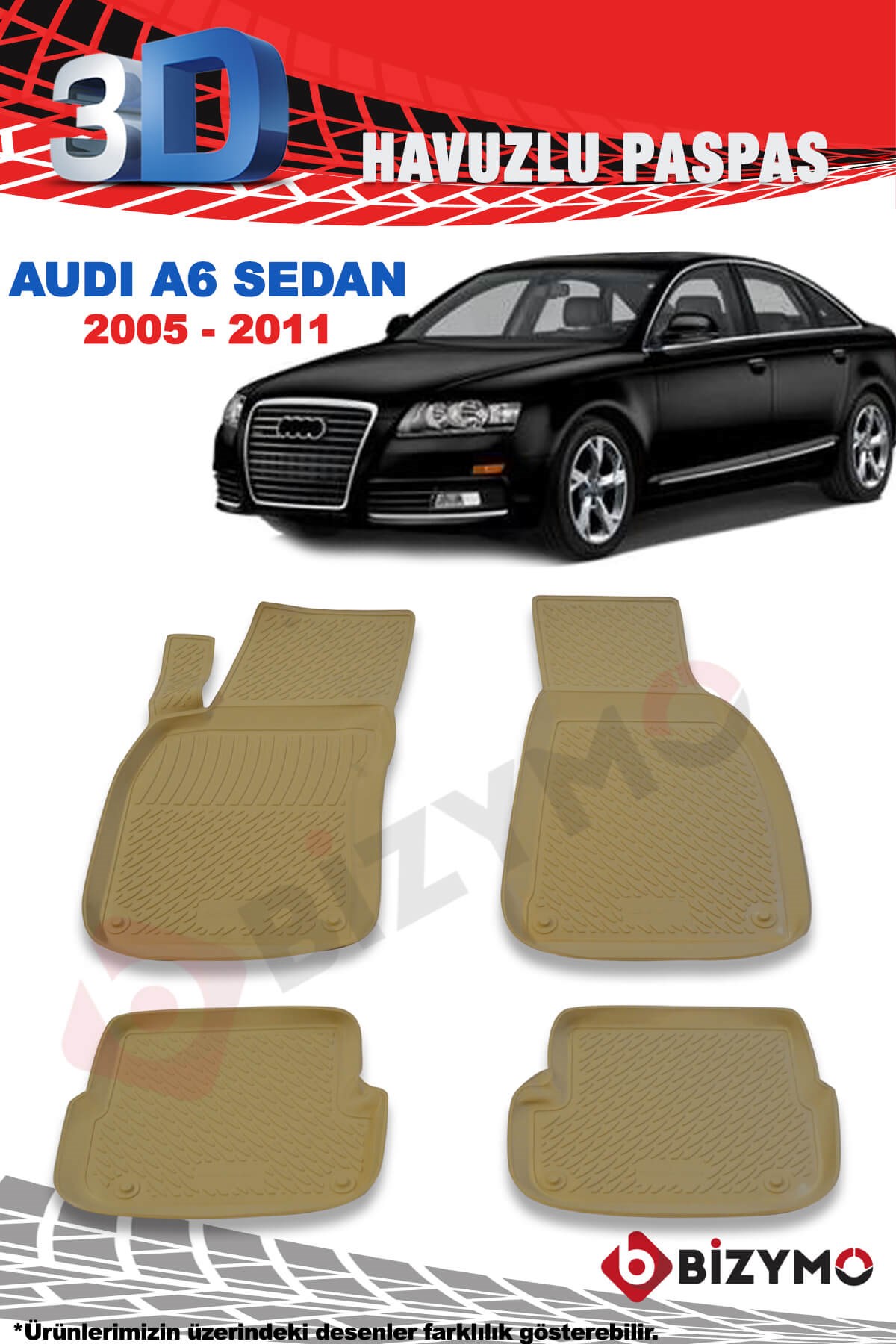 Audi A6 Sedan 2005-2011 3D Bej Paspas Takımı Bizymo