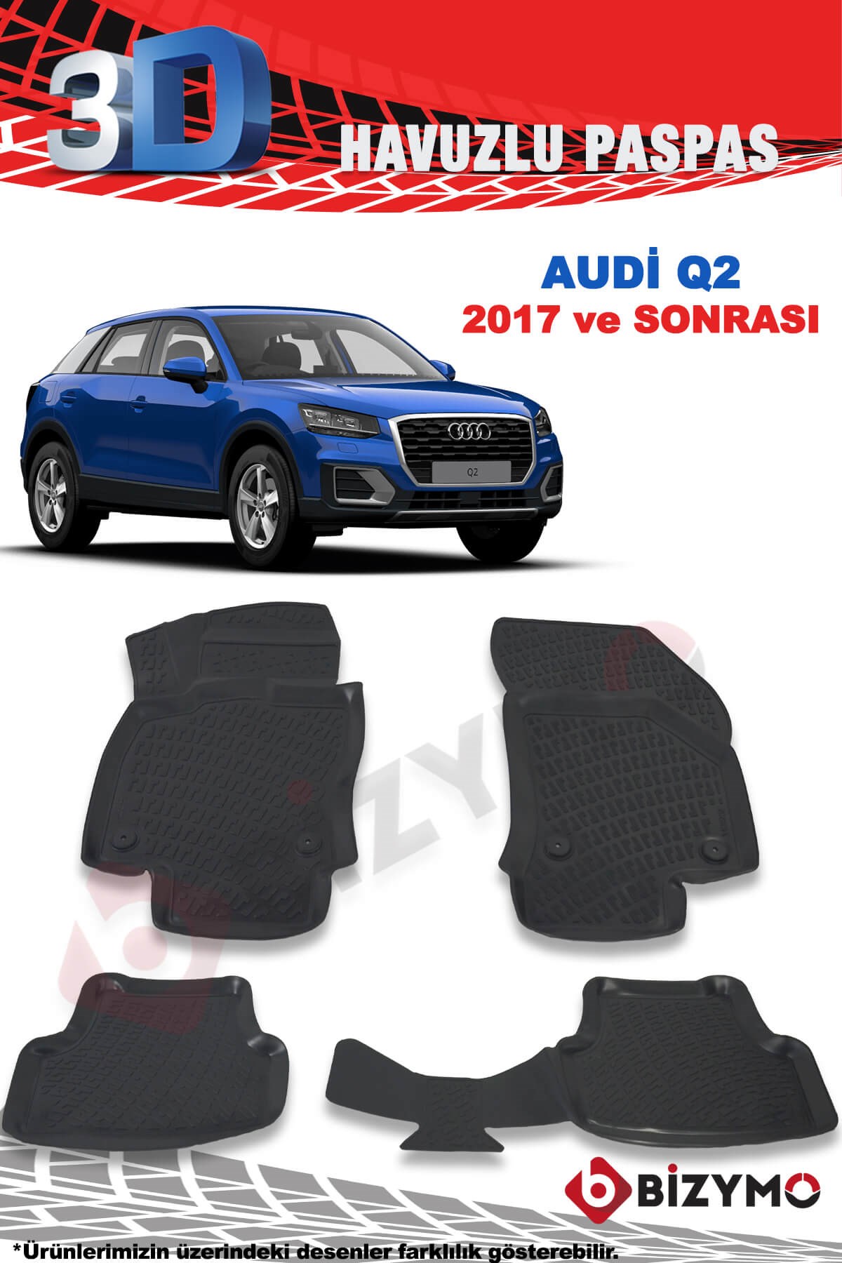 Audi Q2 2017 Ve Sonrası 3D Paspas Takımı Bizymo