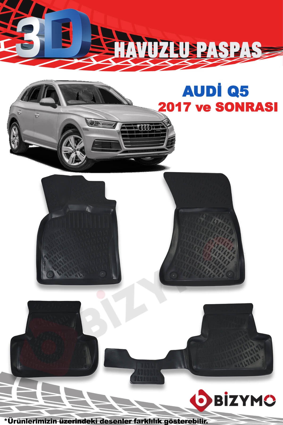 Audi Q5 2017 Ve Sonrası 3D Paspas Takımı Bizymo