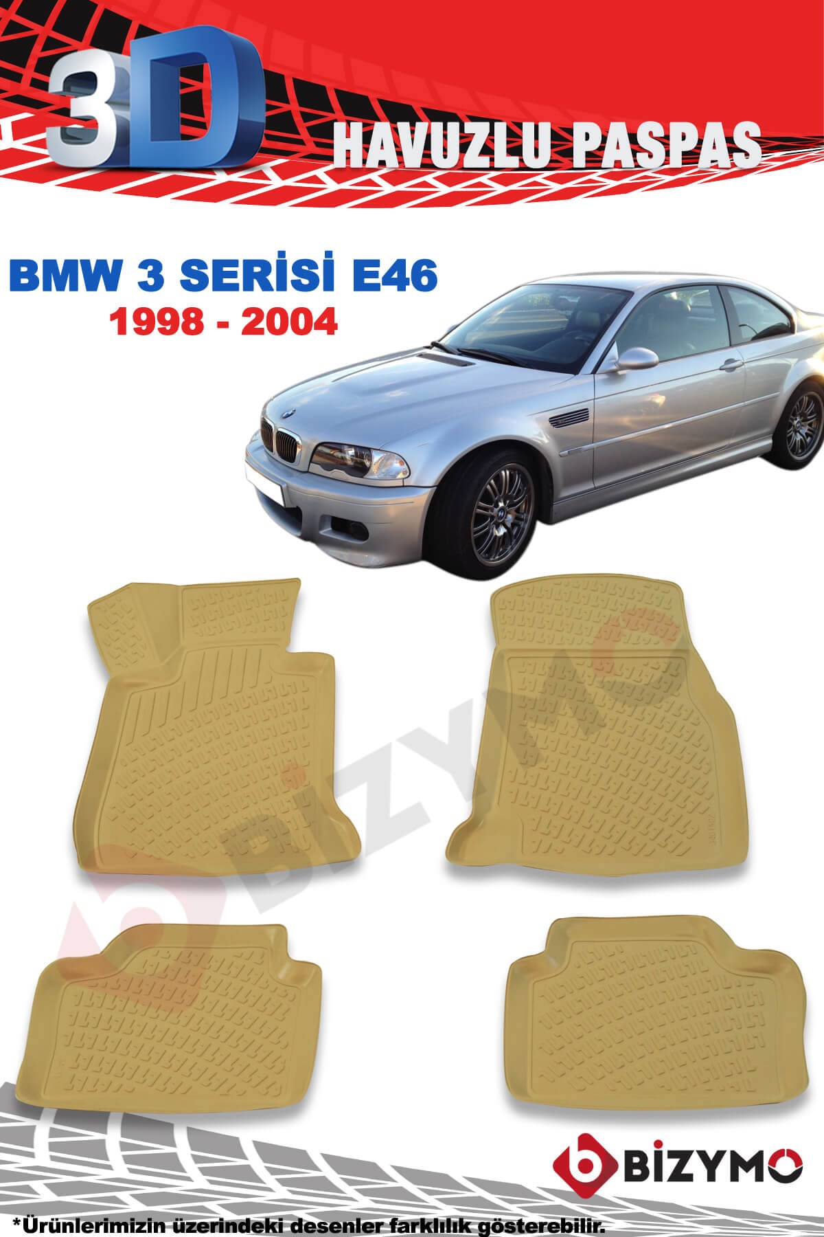 Bmw 3 Serisi E46 1996-2004 3D Bej Paspas Takımı Bizymo