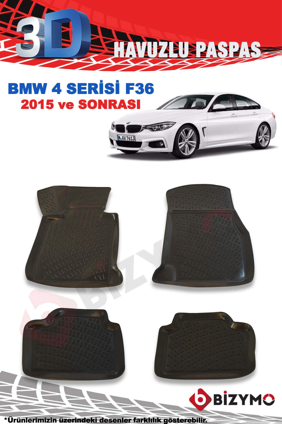 Bmw 4 Serisi F36 2015 Ve Sonrası 3D Paspas Takımı Bizymo