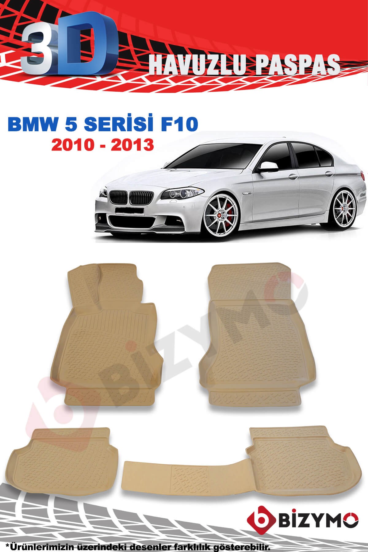 Bmw 5 Serisi F10 2010-2013 3D Bej Paspas Takımı Bizymo