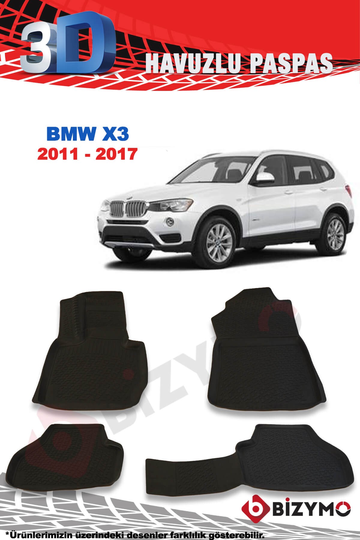 Bmw X3 2011-2017 3D Paspas Takımı Bizymo