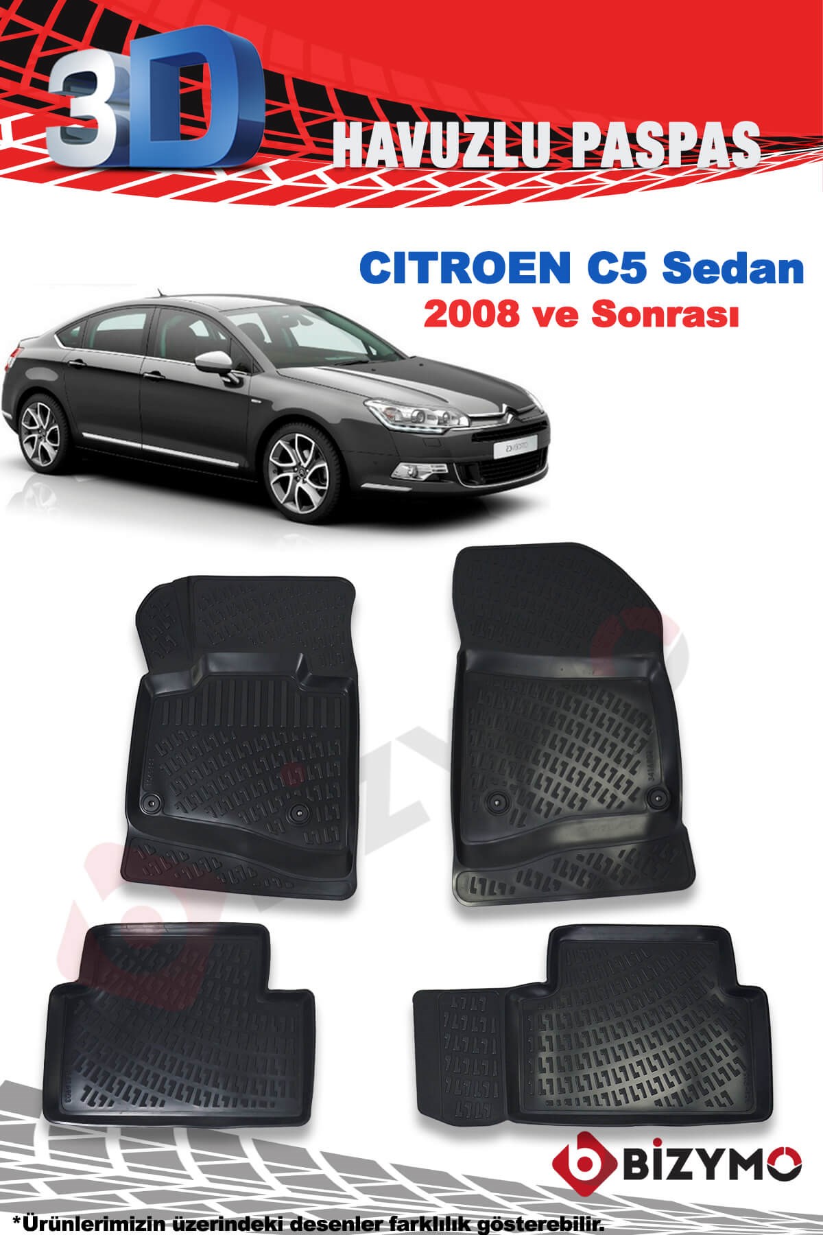 Citroen C5 2008 Ve Sonrası 3D Paspas Takımı Bizymo