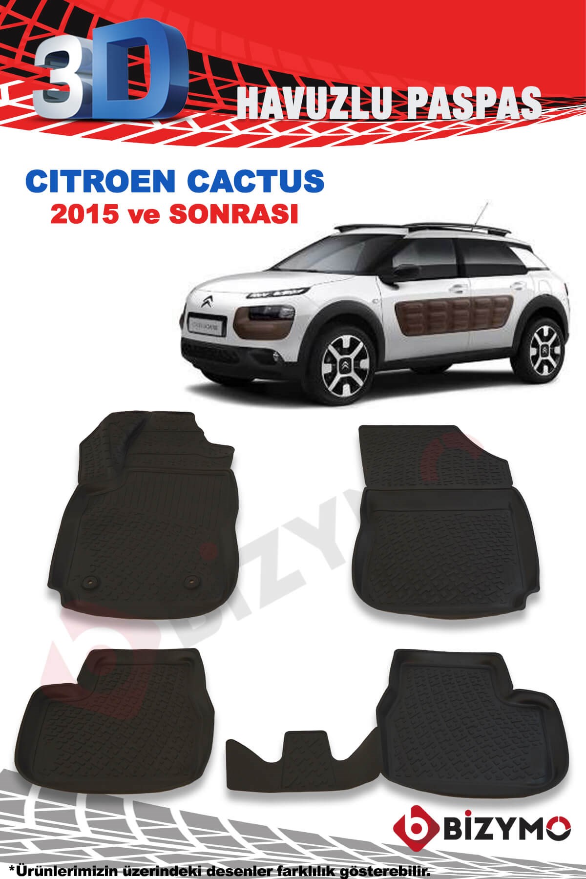 Citroen Cactus 2015 Ve Sonrası 3D Paspas Takımı Bizymo