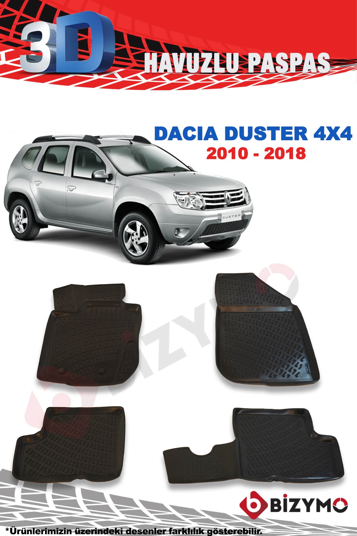 Dacia Duster 4X4 2010-2017 3D Paspas Takımı Bizymo