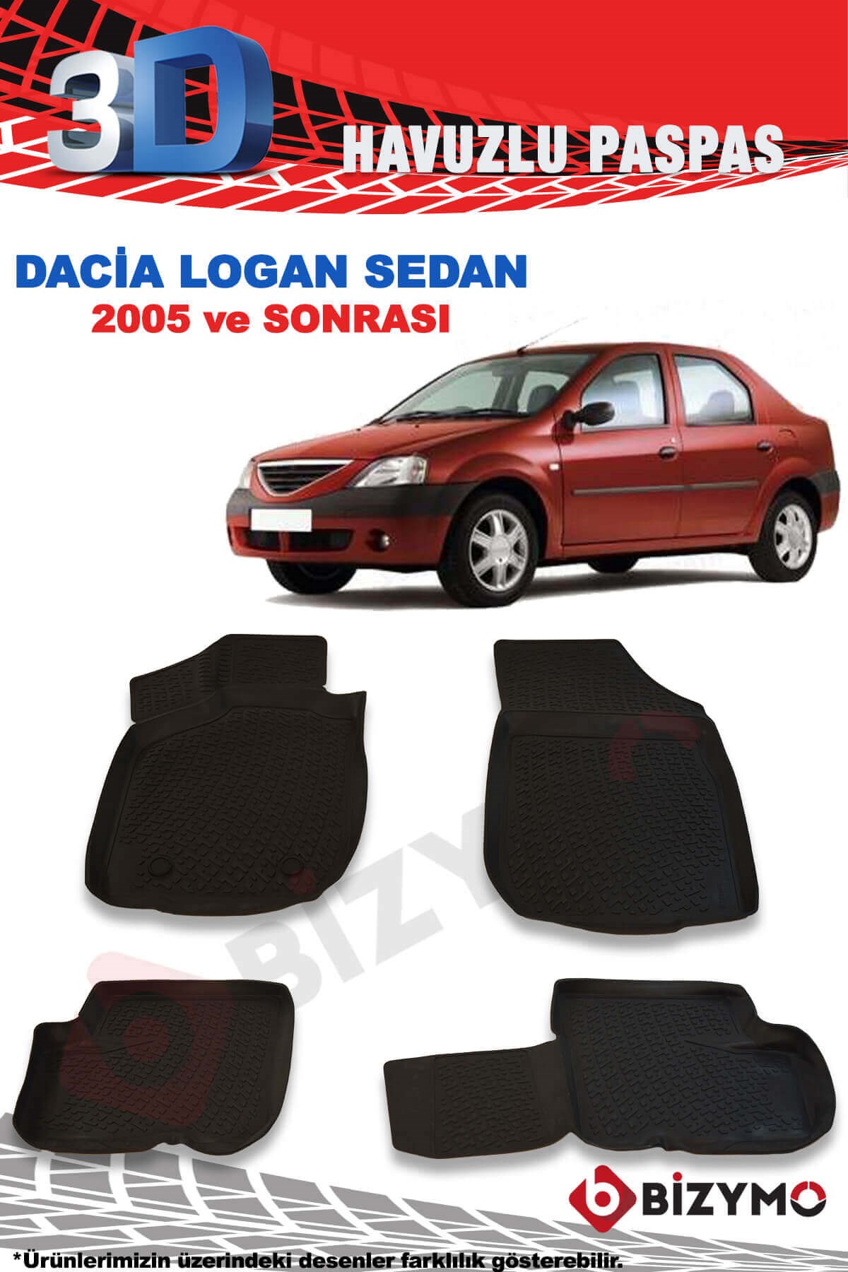 Dacia Logan Sedan 2005 Ve Sonrası 3D Paspas Takımı Bizymo