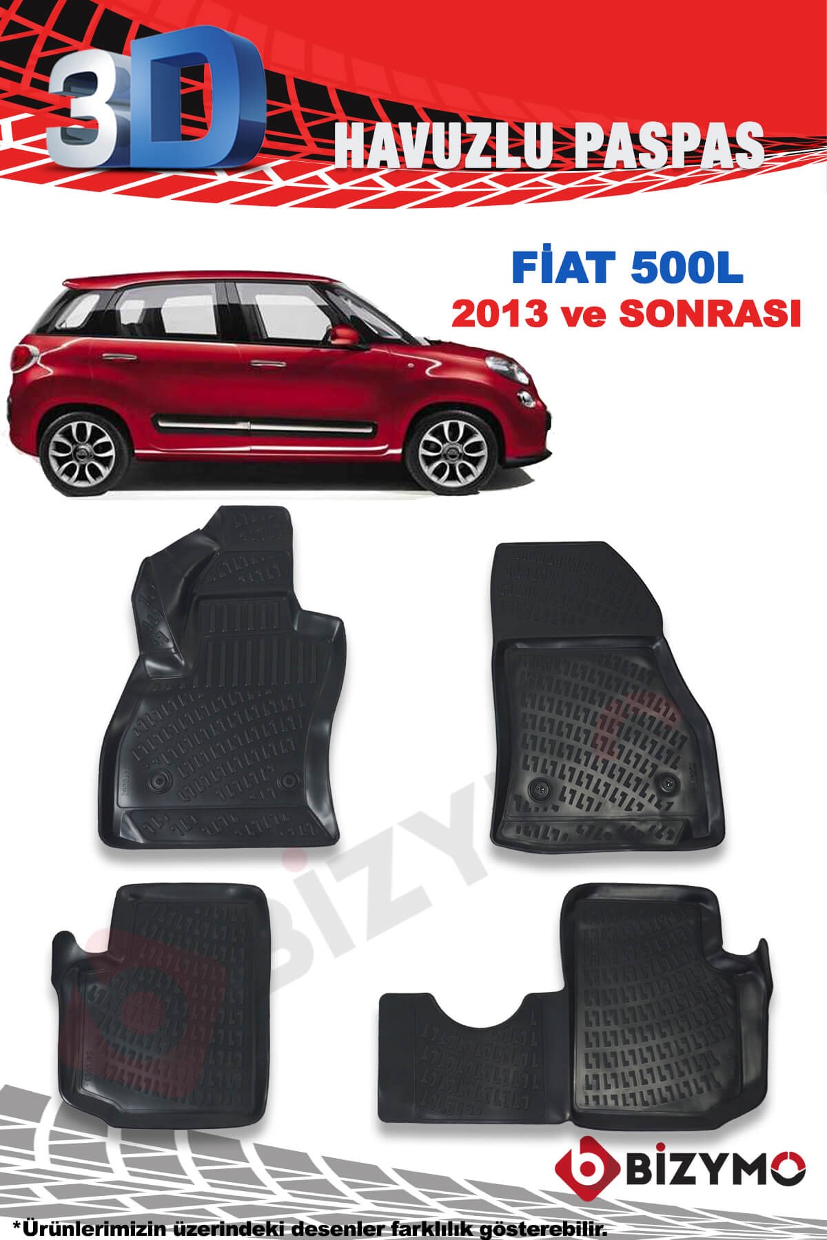 Fiat 500L 2013 Ve Sonrası 3D Paspas Takımı Bizymo