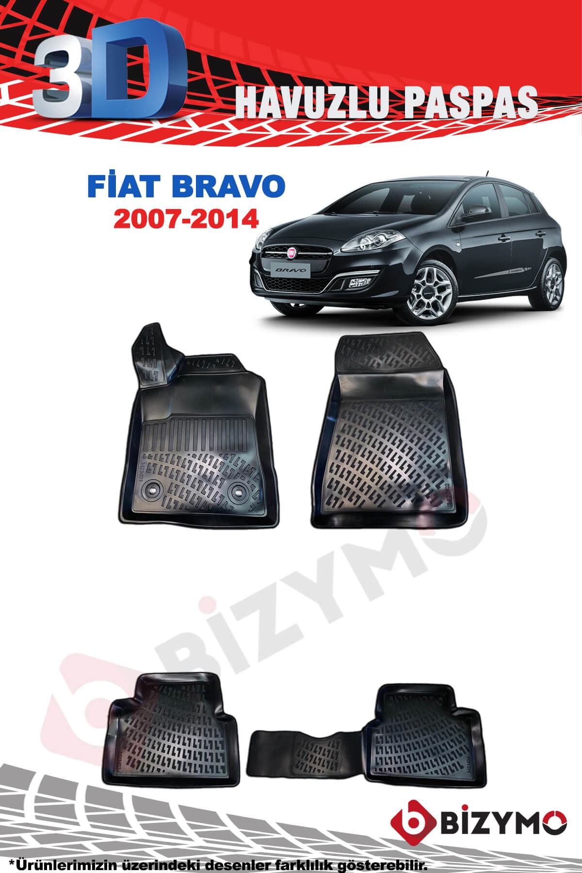Fiat Bravo 2007-2014 3D Havuzlu Paspas Bizymo