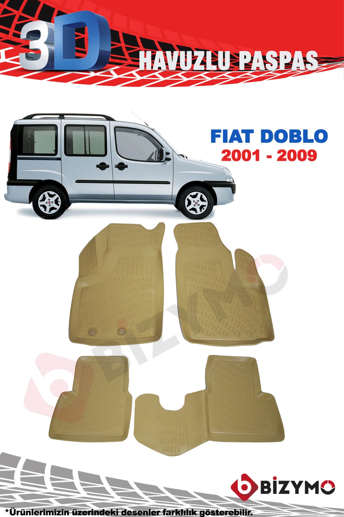 Fiat Doblo 2001-2009 3D Bej Paspas Takımı Bizymo