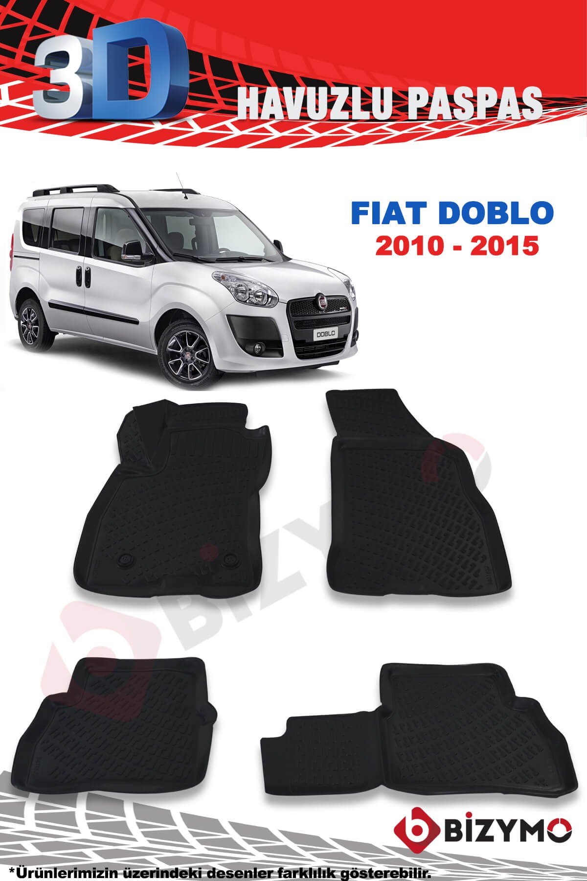 Fiat Doblo 2010-2015 3D Paspas Takımı Bizymo