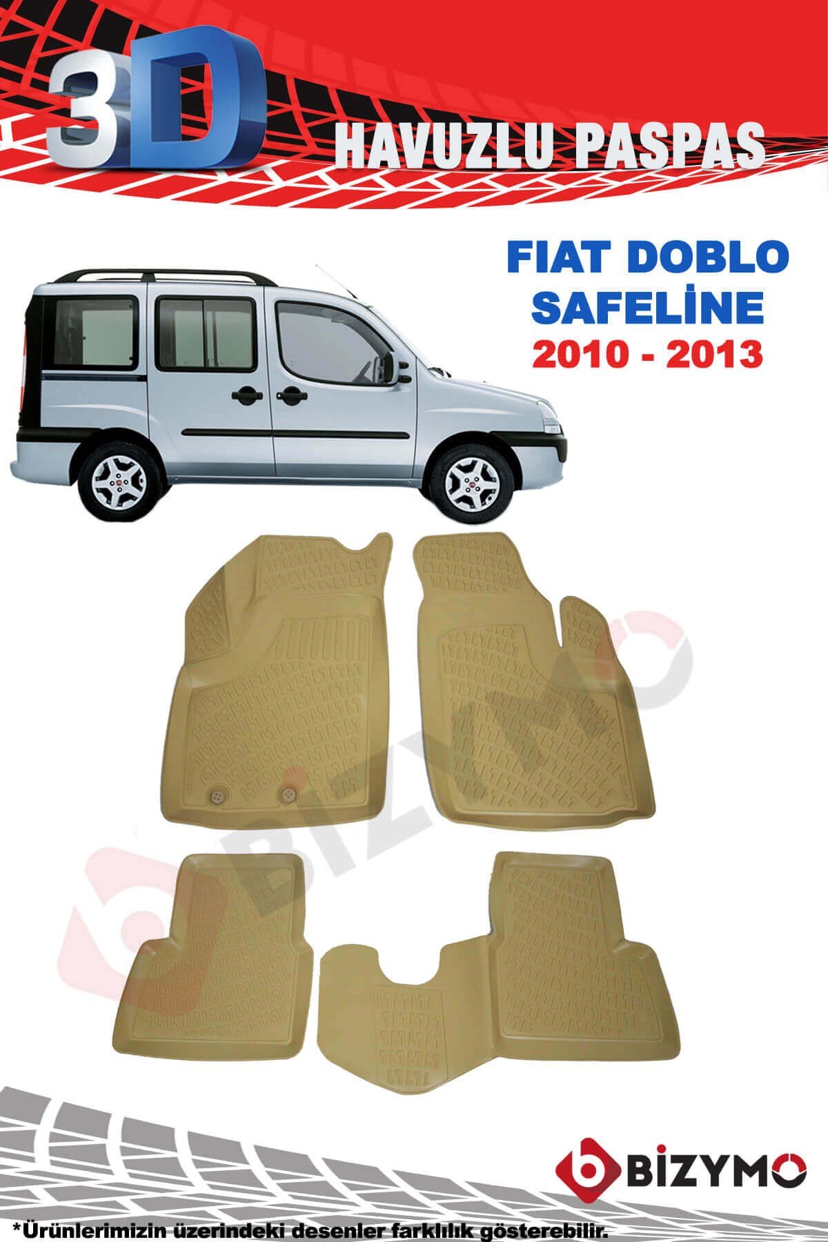 Fiat Doblo Safeline 2010-2013 3D Bej Paspas Takımı Bizymo