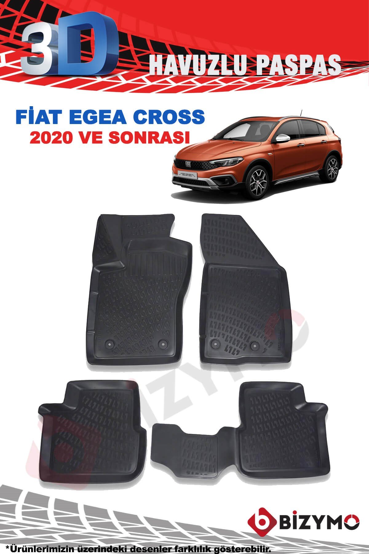 Fiat Egea Cross 2020+ 3D Havuzlu Paspas Takımı Bizymo