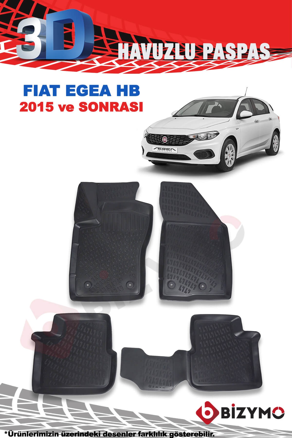 Fiat Egea Hb 2015 ve Sonrası 3D Havuzlu Paspas Takımı