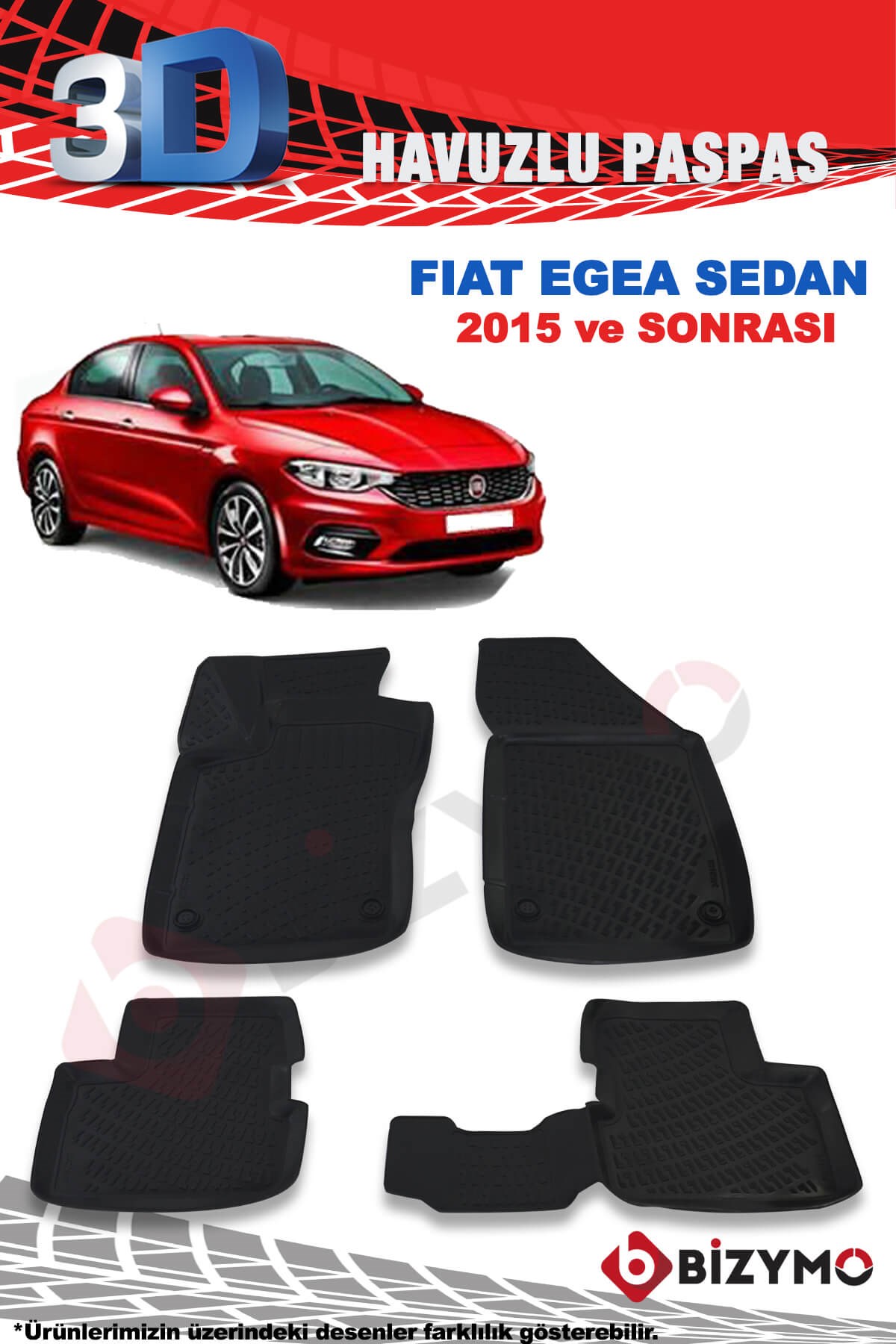 Fiat Egea Sedan 2015 Ve Sonrası 3D Paspas Takımı Bizymo