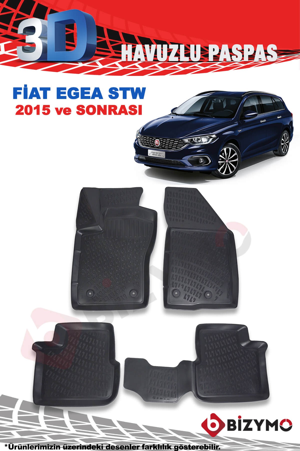 Fiat Egea Stw 2015 ve Sonrası 3D Havuzlu Paspas Takımı
