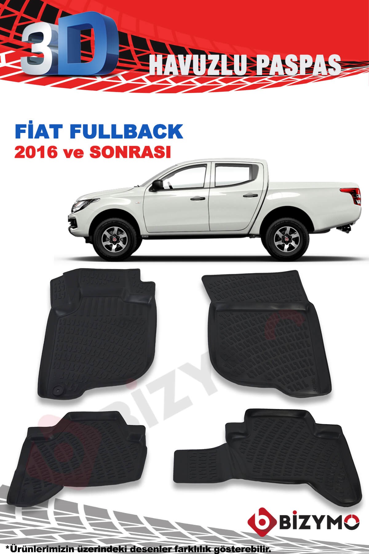 Fiat Fullback 2016 Ve Sonrası 3D Paspas Takımı Bizymo