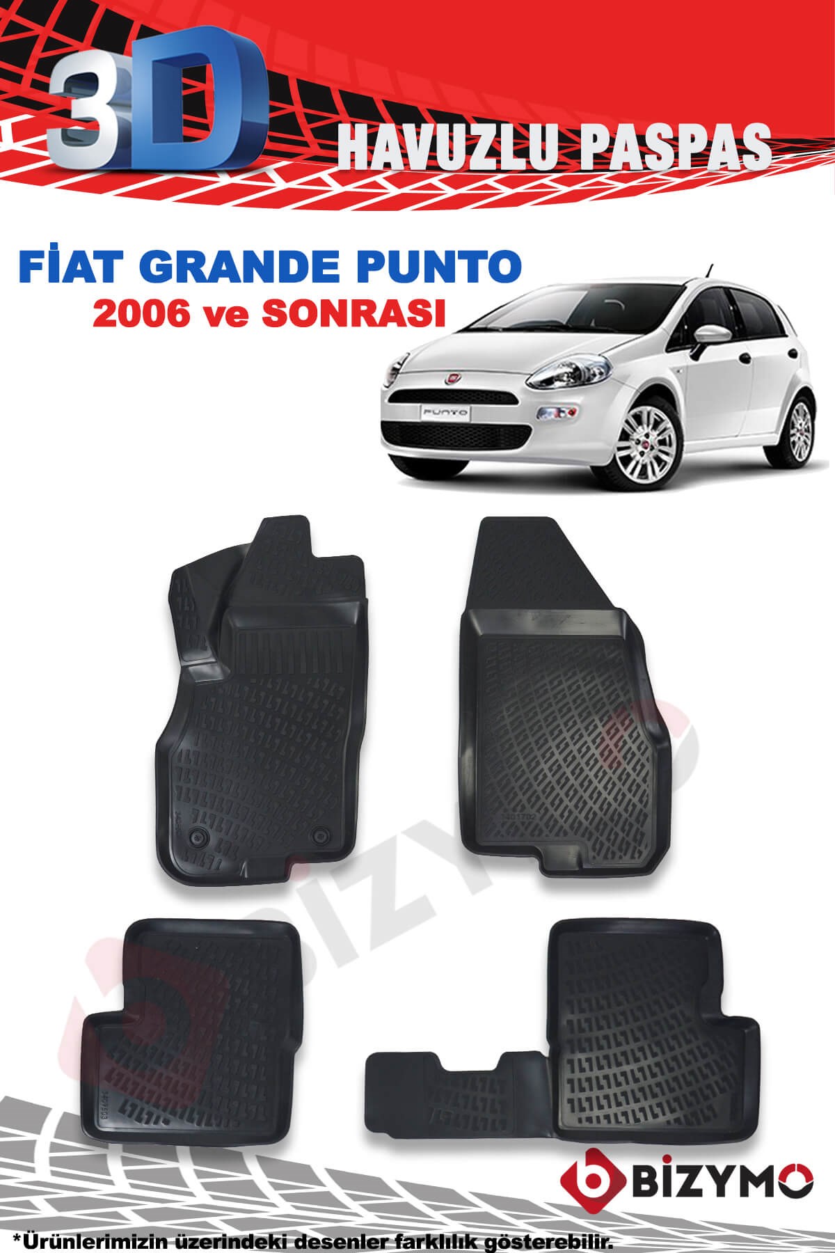 Fiat Grande Punto 2006 Ve Sonrası 3D Paspas Takımı Bizymo