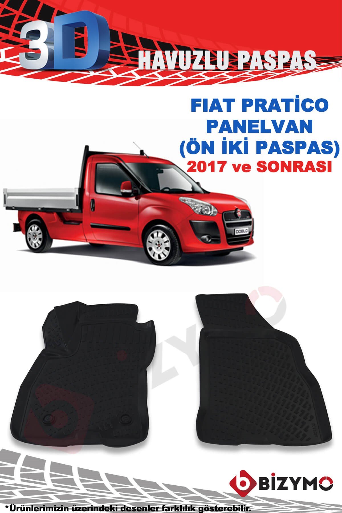 Fiat Pratico Panelvan 2017 Ve Sonrası 3D Paspas Takımı Bizymo