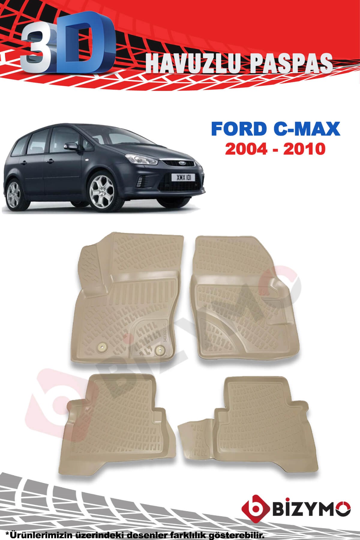 Ford C-Max 2004-2010 3D Bej Paspas Takımı Bizymo