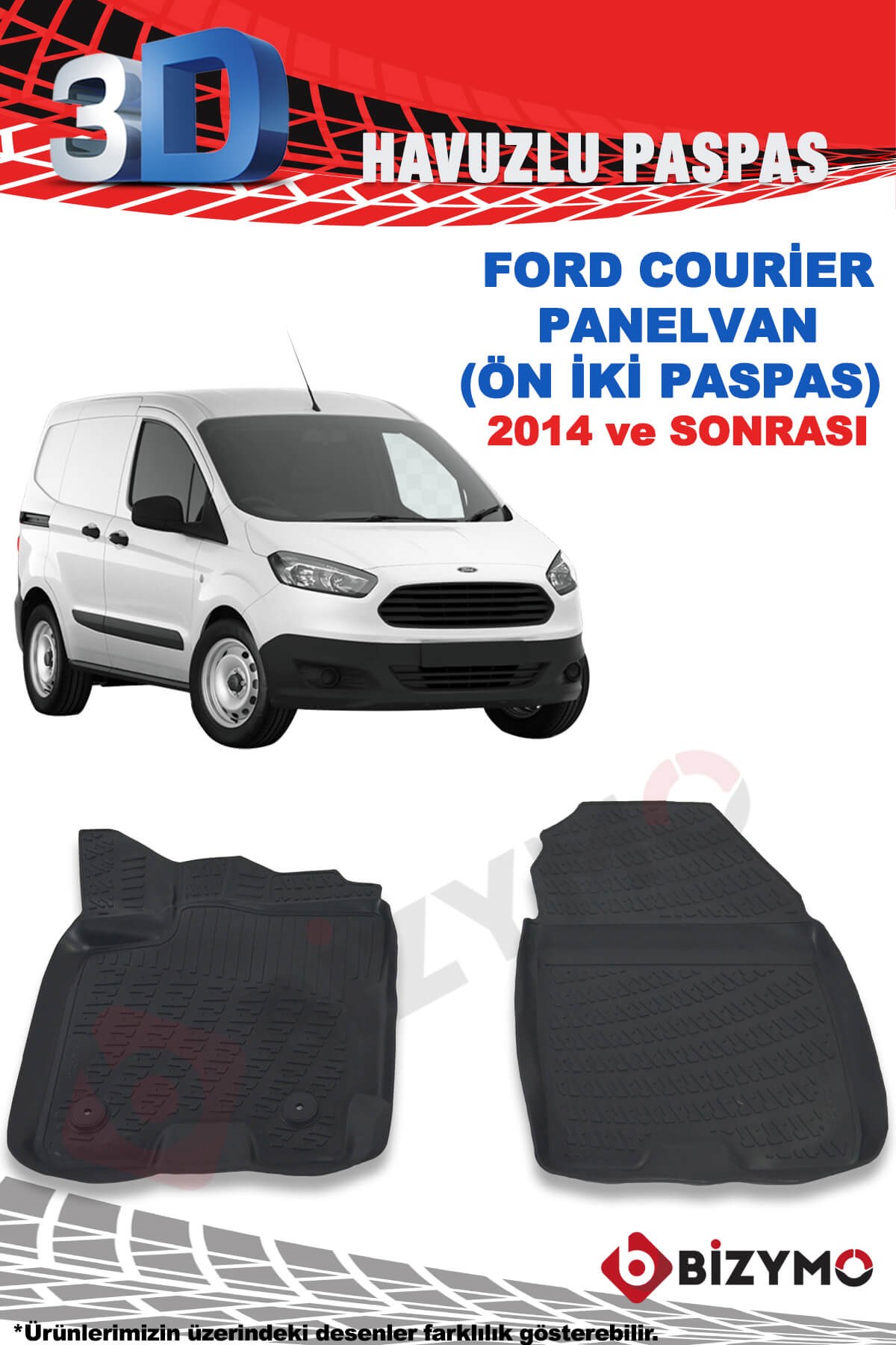 Ford Courier Panelvan 2014 Ve Sonrası 3D Paspas Takımı Bizymo