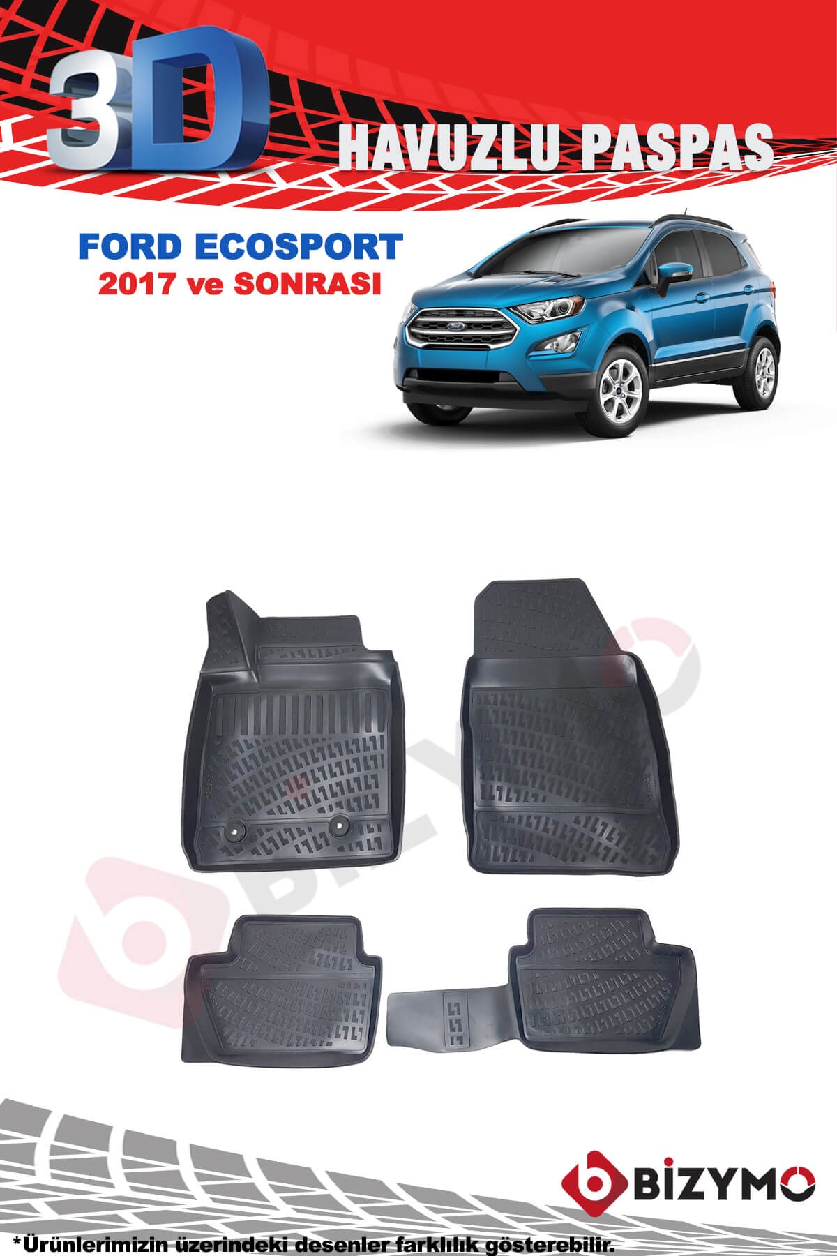 Ford Ecosport 2017 Ve Sonrası 3D Havuzlu Paspas Takımı Bizymo