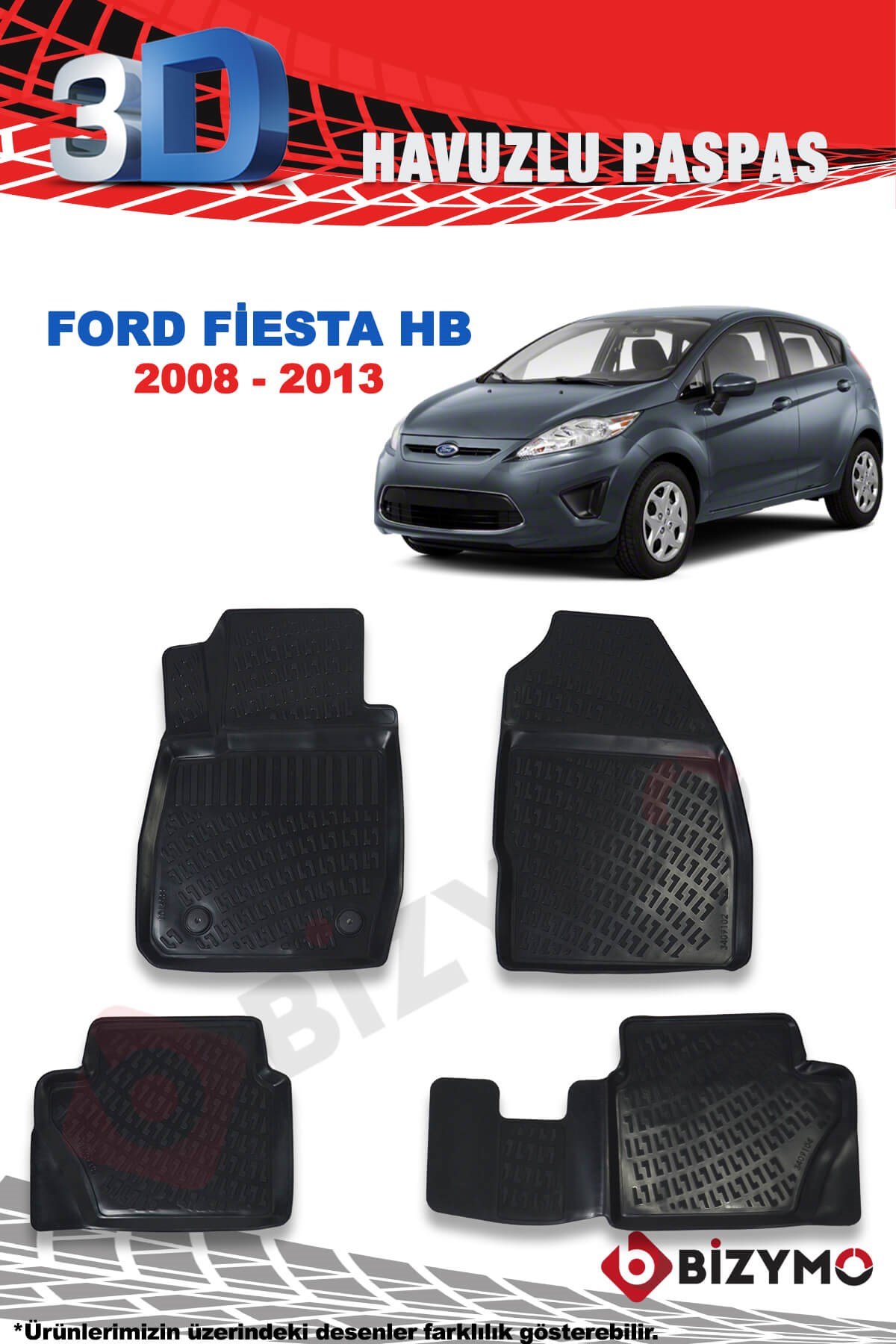 Ford Fiesta 2008-2013 3D Paspas Takımı Bizymo