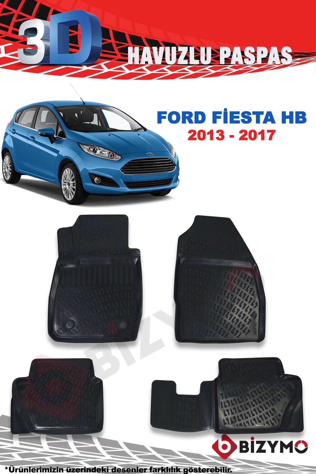 Ford Fiesta 2013-2017 3D Paspas Takımı Bizymo