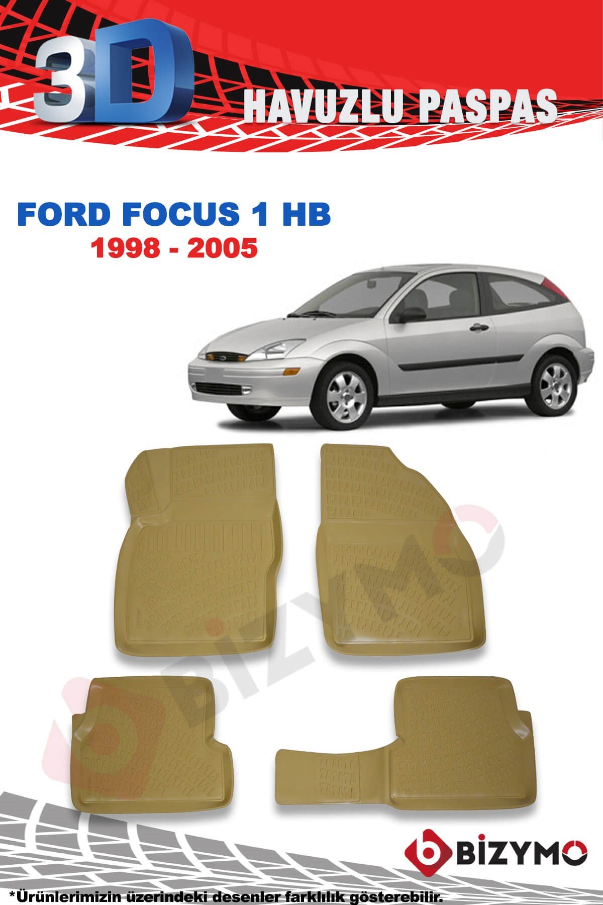 Ford Focus 1 HB 1998-2005 3D Bej Paspas Takımı Bizymo