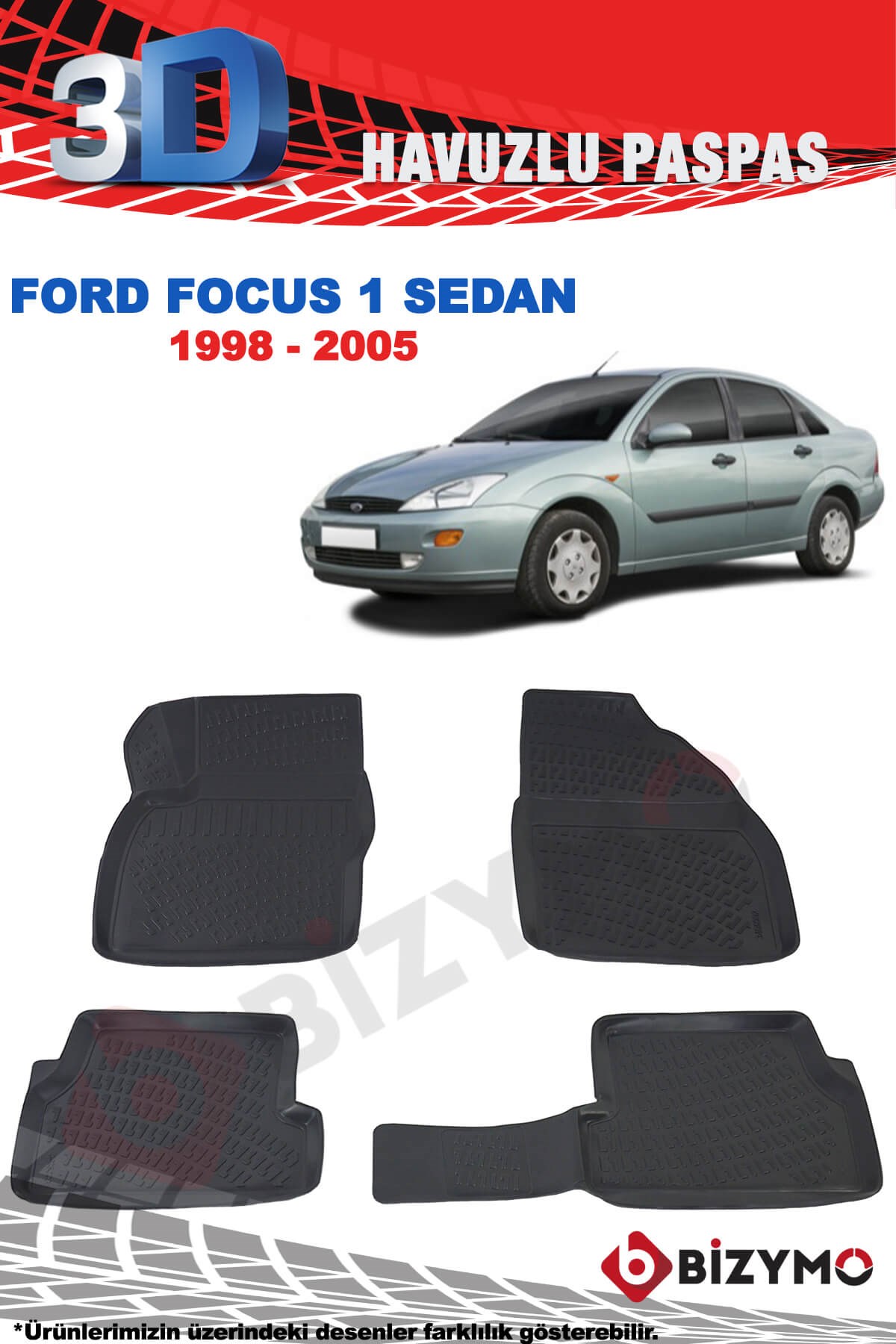 Ford Focus 1 Sedan 1998-2005 3D Paspas Takımı Bizymo