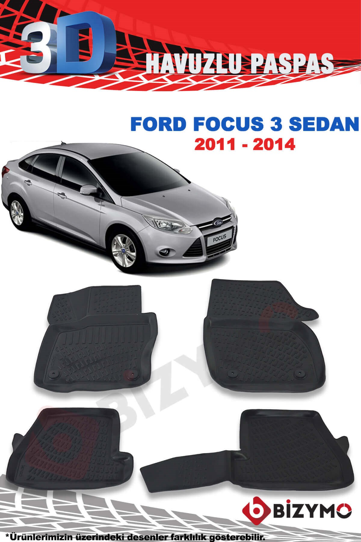 Ford Focus 3 Sedan 2011-2014 3D Paspas Takımı Bizymo