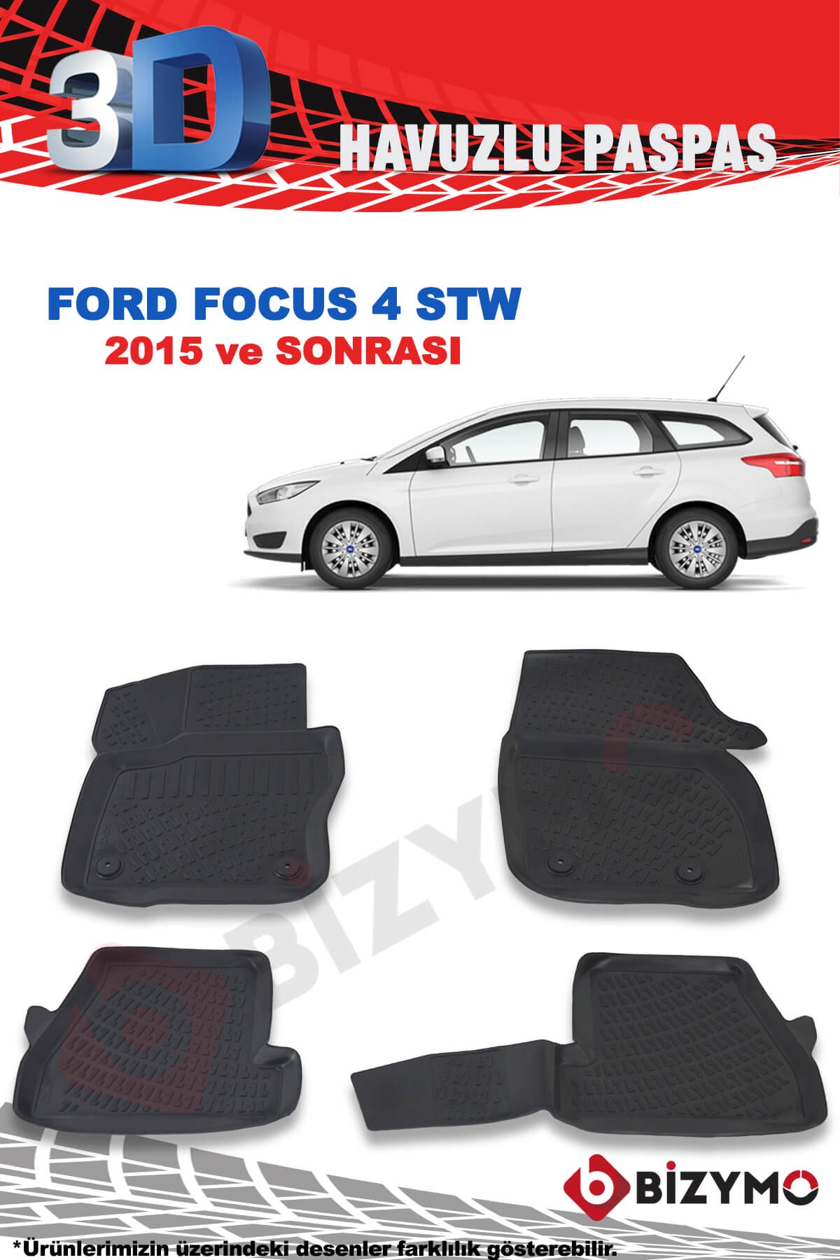 Ford Focus 4 Stw 2015 Ve Sonrası 3D Paspas Takımı Bizymo