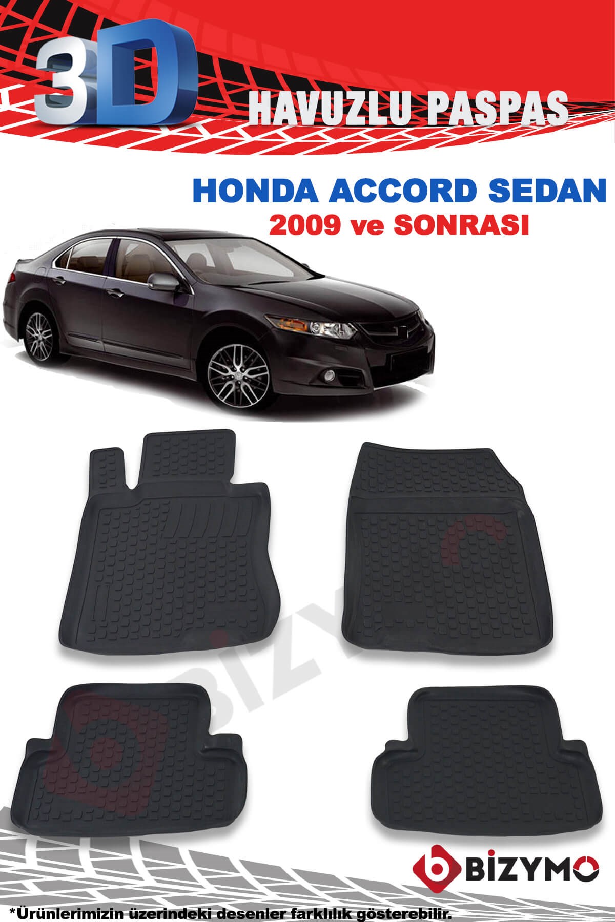 Honda Accord Sedan 2009 Ve Sonrası 3D Paspas Takımı Bizymo