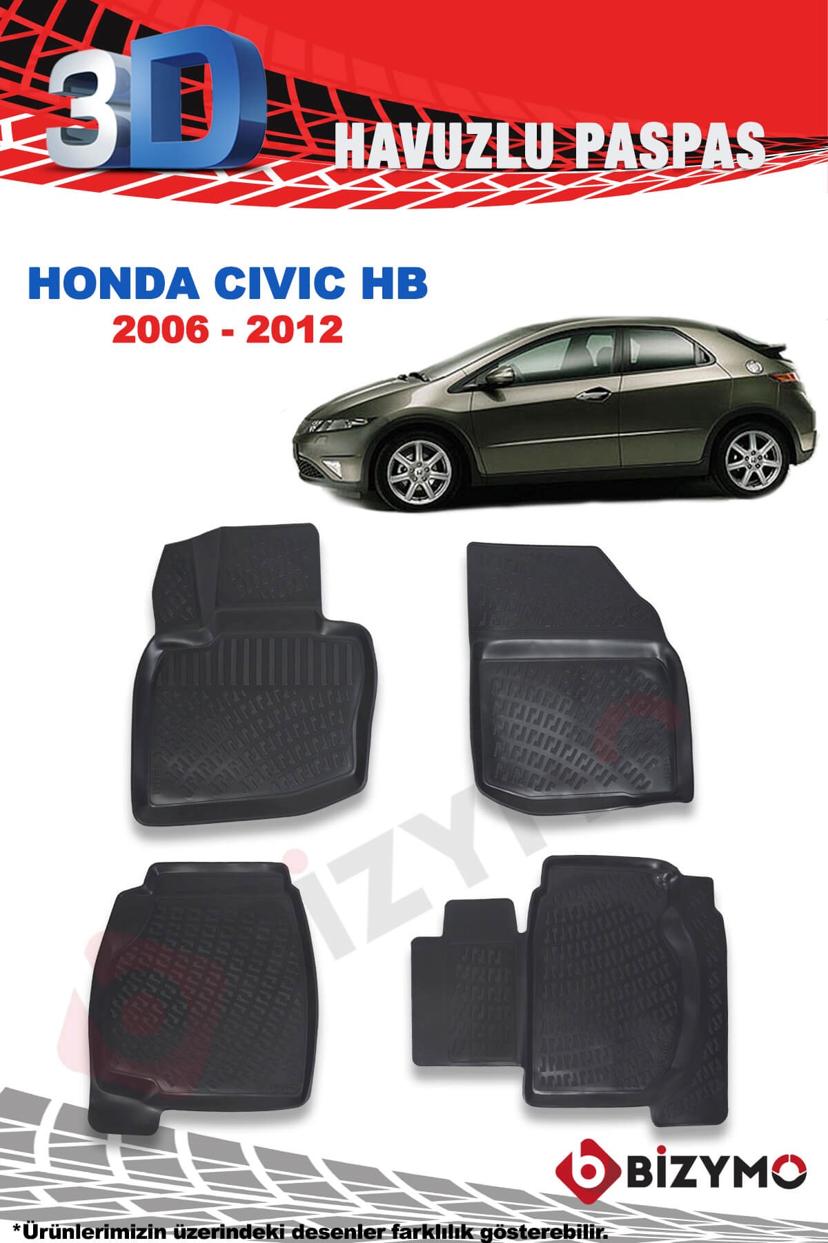 Honda Civic Hb 2006-2012 3D Paspas Takımı Bizymo