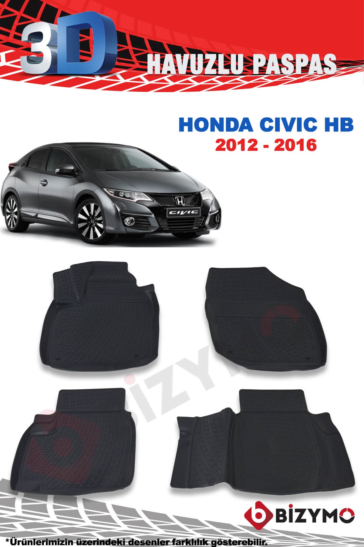 Honda Civic Hb 2012-2016 3D Paspas Takımı Bizymo