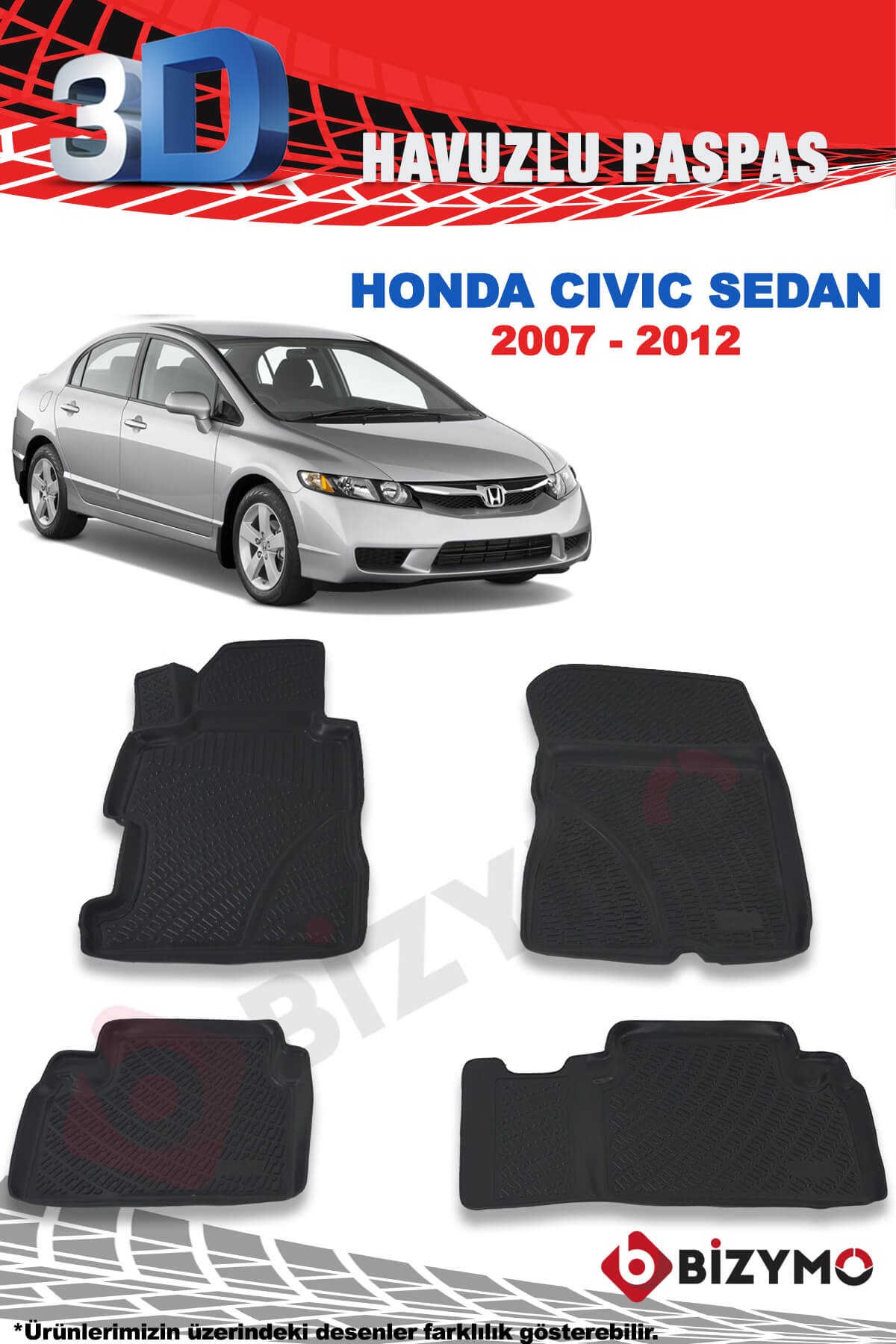 Honda Civic Sedan 2007-2012 3D Paspas Takımı Bizymo