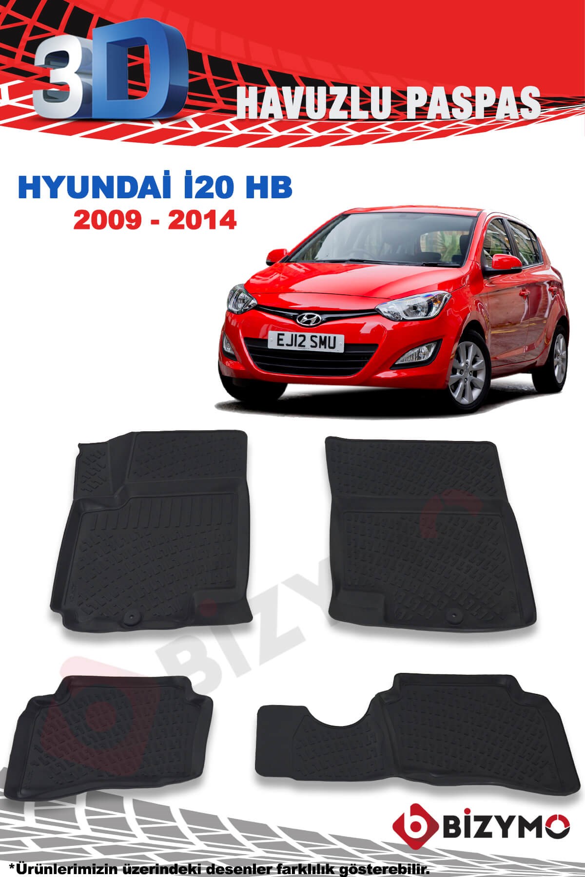 Hyundai İ20 2009-2014 3D Paspas Takımı Bizymo