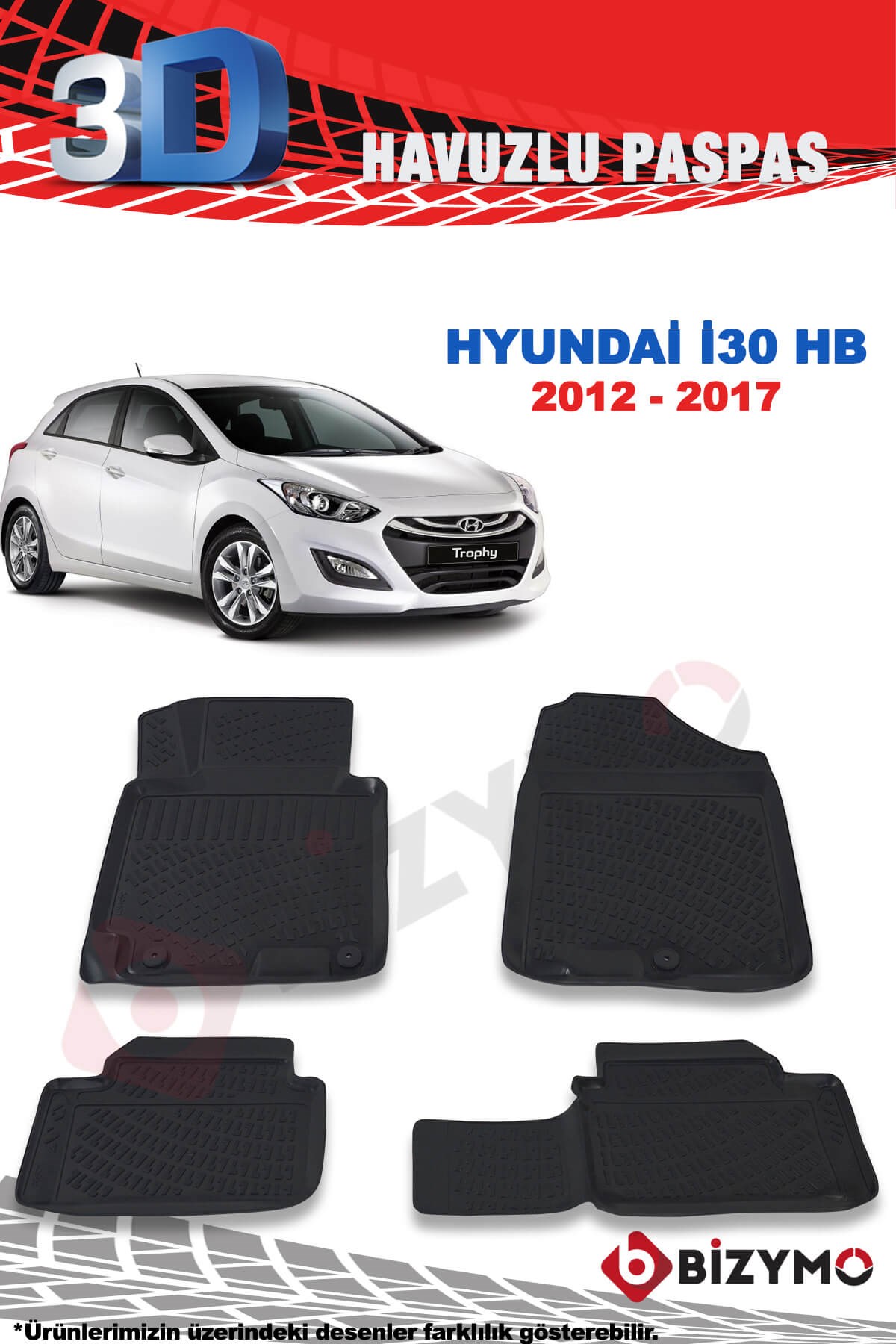 Hyundai İ30 2012-2017 3D Paspas Takımı Bizymo
