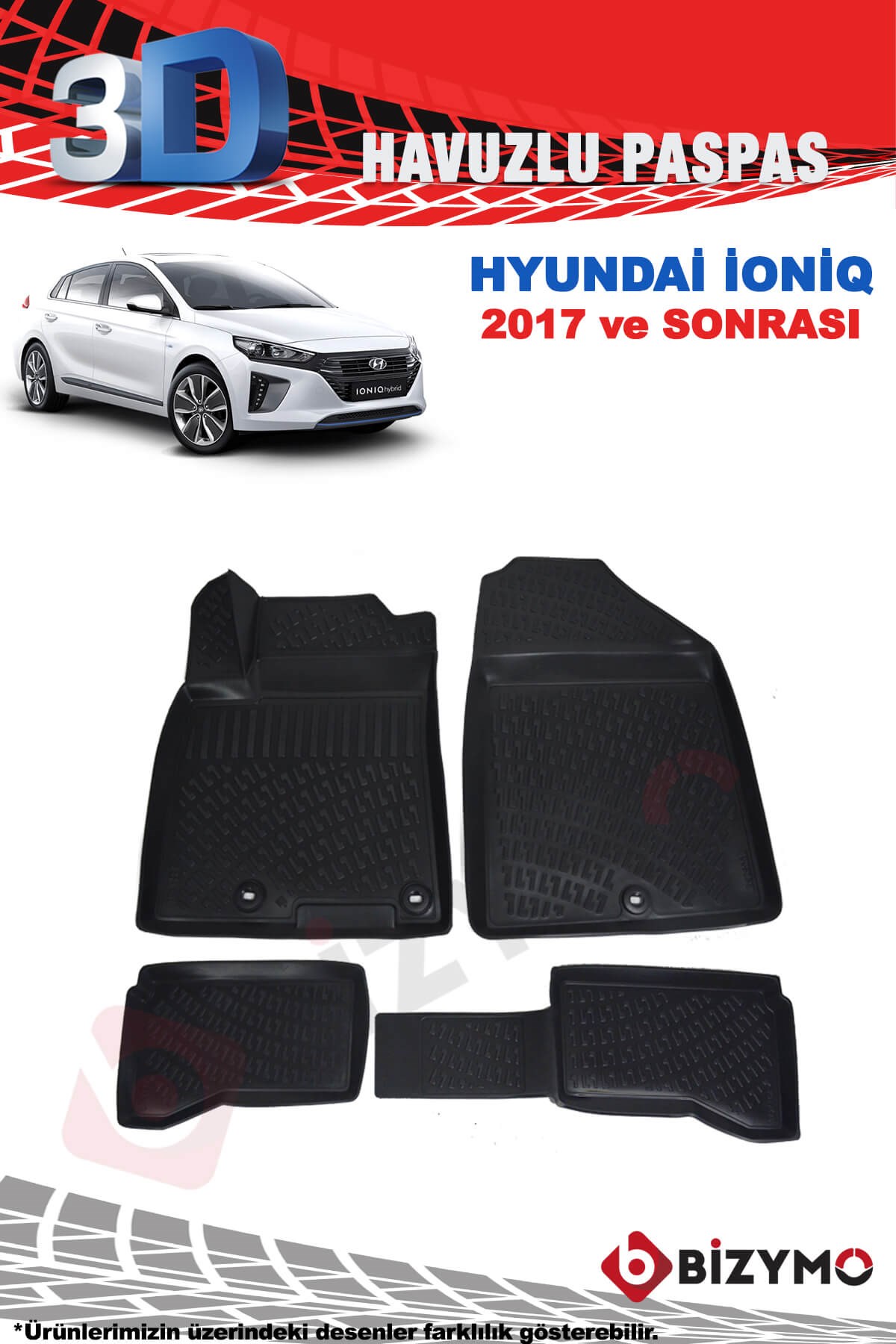 Hyundai İoniq 2017 Ve Sonrası 3D Havuzlu Paspas Takımı Bizymo