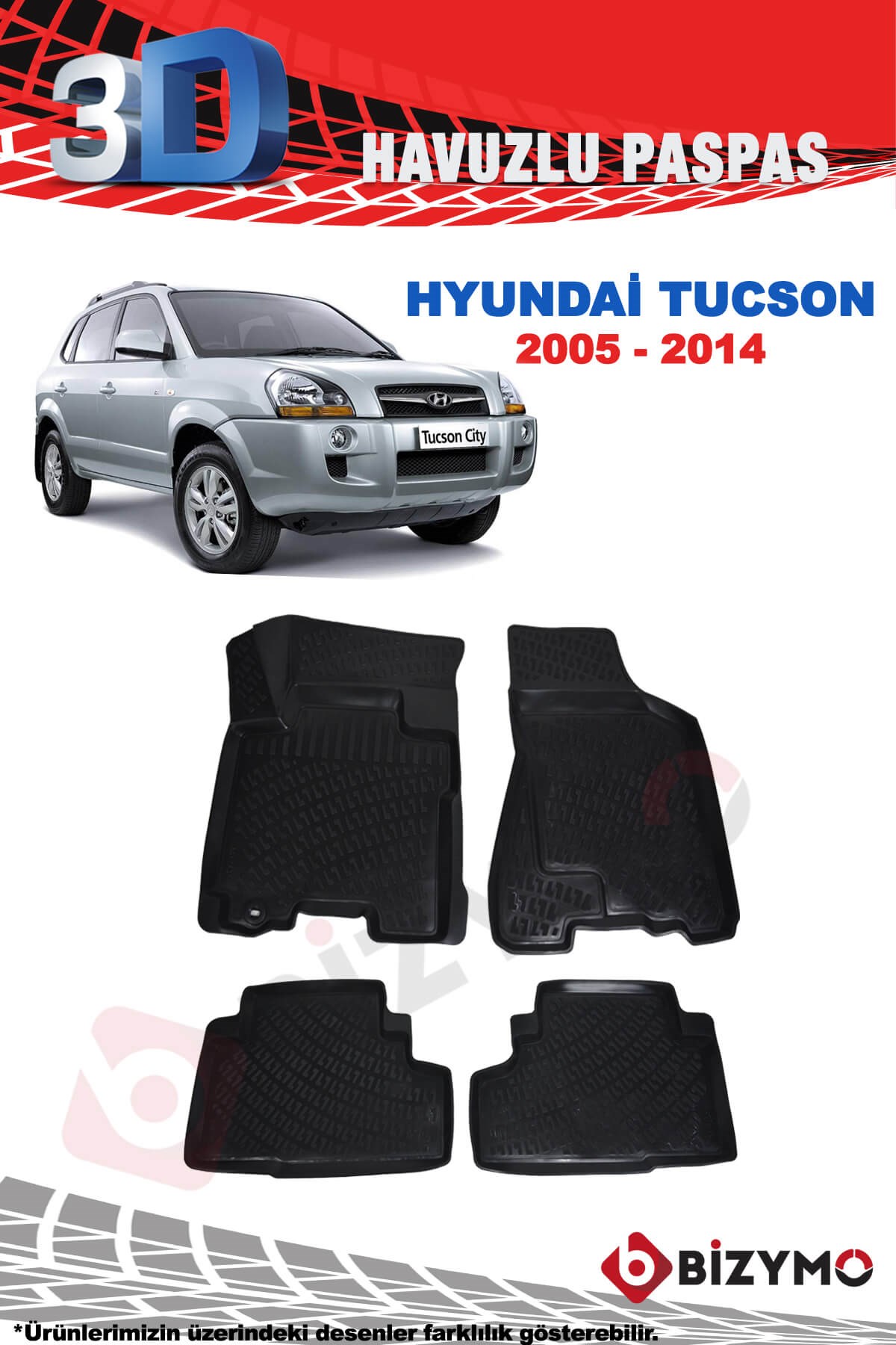 Hyundai Tucson 2005-2014 3D Paspas Takımı Bizymo