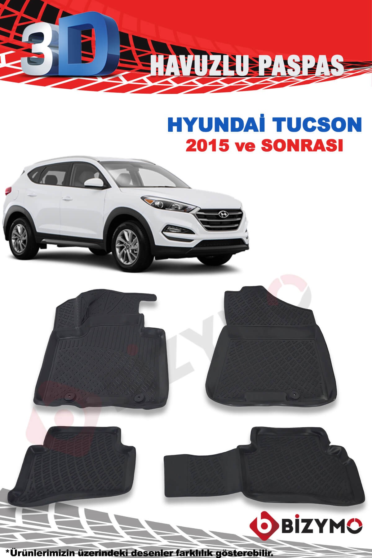 Hyundai Tucson 2015 Ve Sonrası 3D Paspas Takımı Bizymo