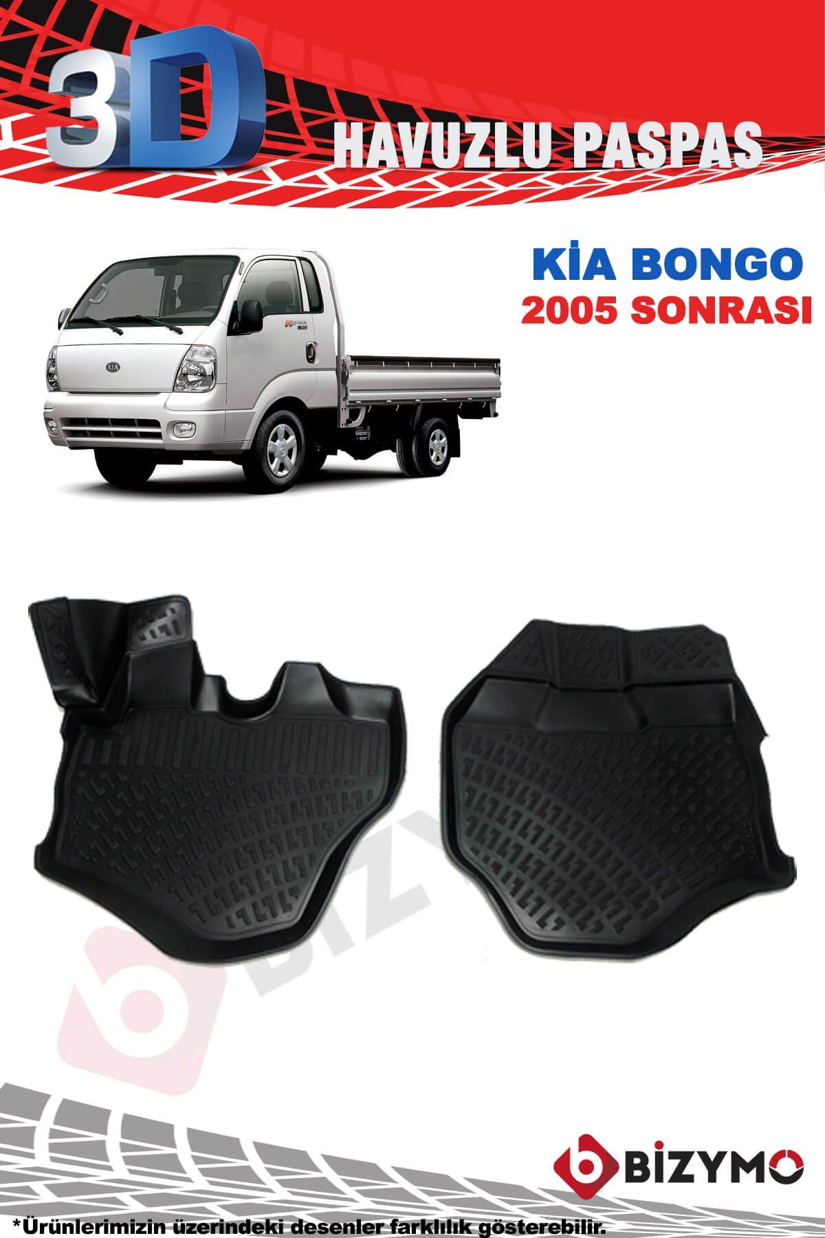 Kia Bongo 2005 ve Sonrası 3D Havuzlu Paspas Takımı Bizymo