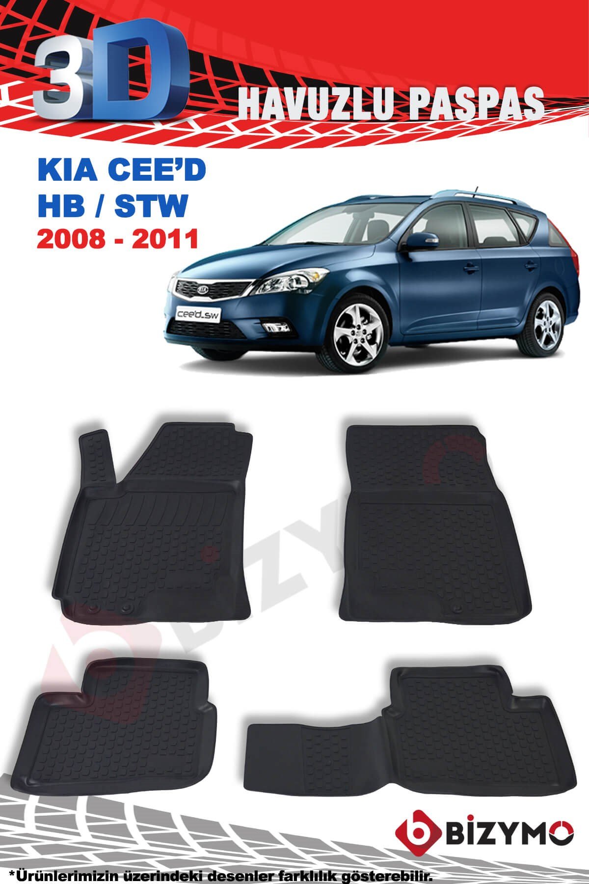 Kia Ceed Hb ve Stw 2008-2011 3D Paspas Takımı Bizymo