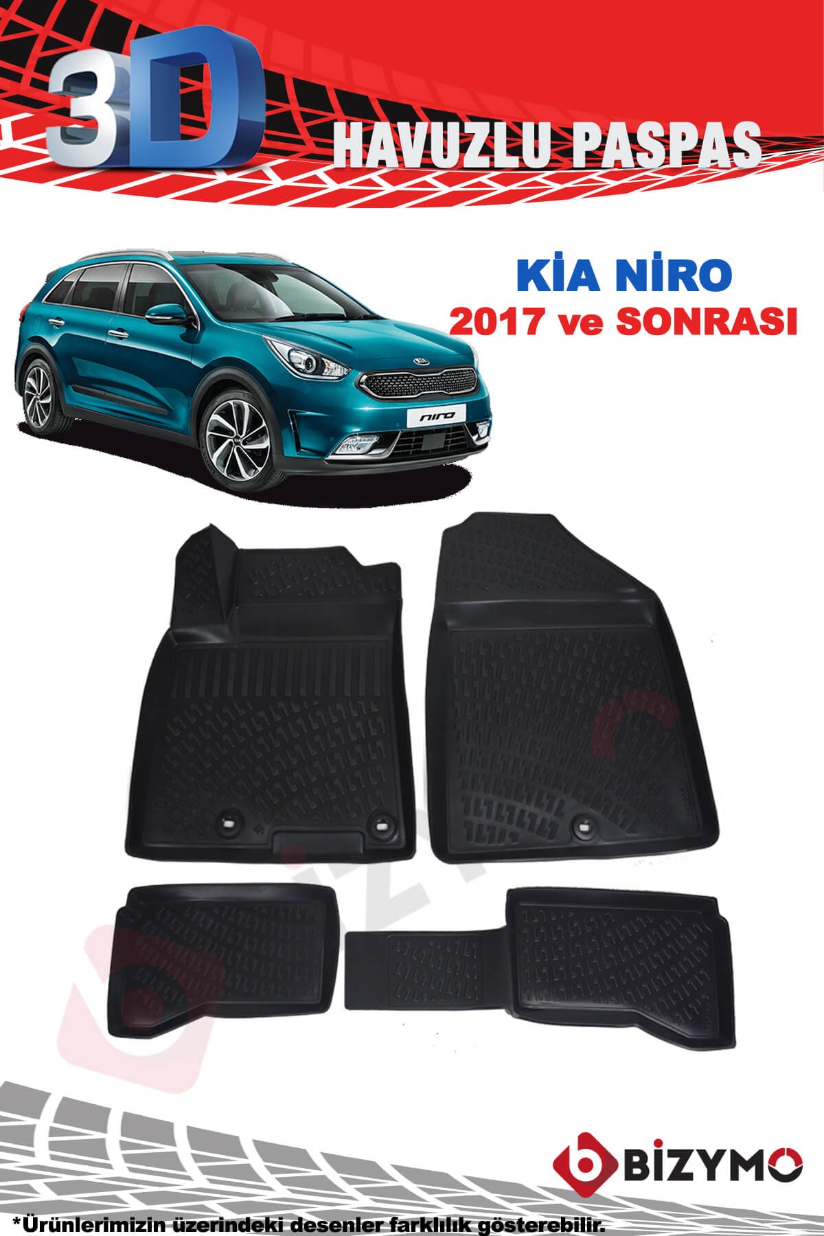 Kia Niro 2017 Ve Sonrası 3D Havuzlu Paspas Takımı Bizymo