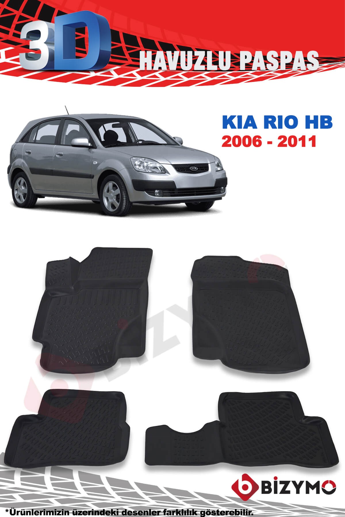 Kia Rio Hb 2006-2011 3D Paspas Takımı Bizymo